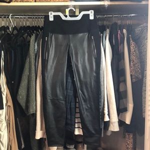 Athletic, faux leather leggings old navy